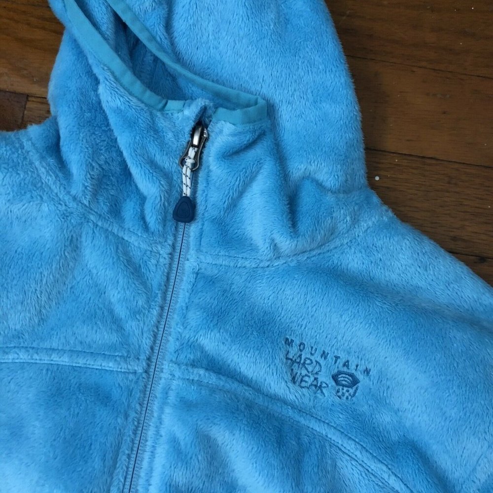 Mountain Hardwear Women's Medium Hooded Fleece Jacket Pyxis Blue Hoodie Soft